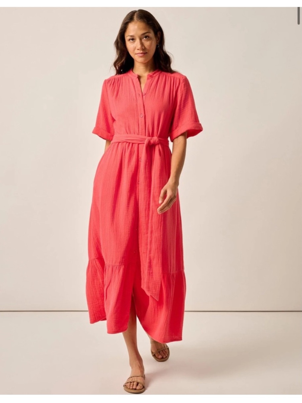 NWT Johnnie-O size S Julie maxi dress in rouge red belted